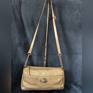 Isaac Mizrahi Gold leather Crossbody Bag- EUC